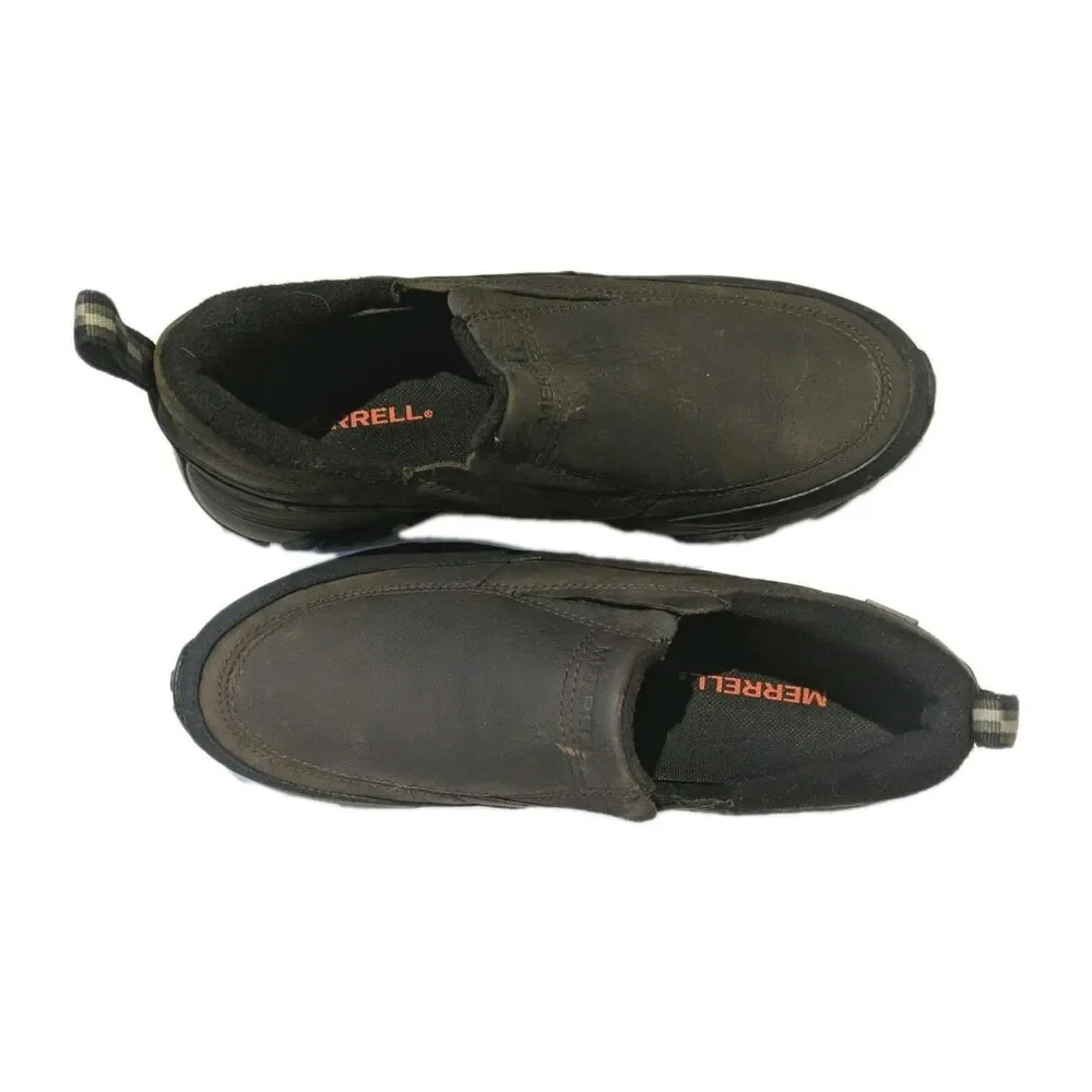 Merrell Coldpack Ice+ Moc Waterproof Shoes Men 8.5 Brown Leather Slip On J49821